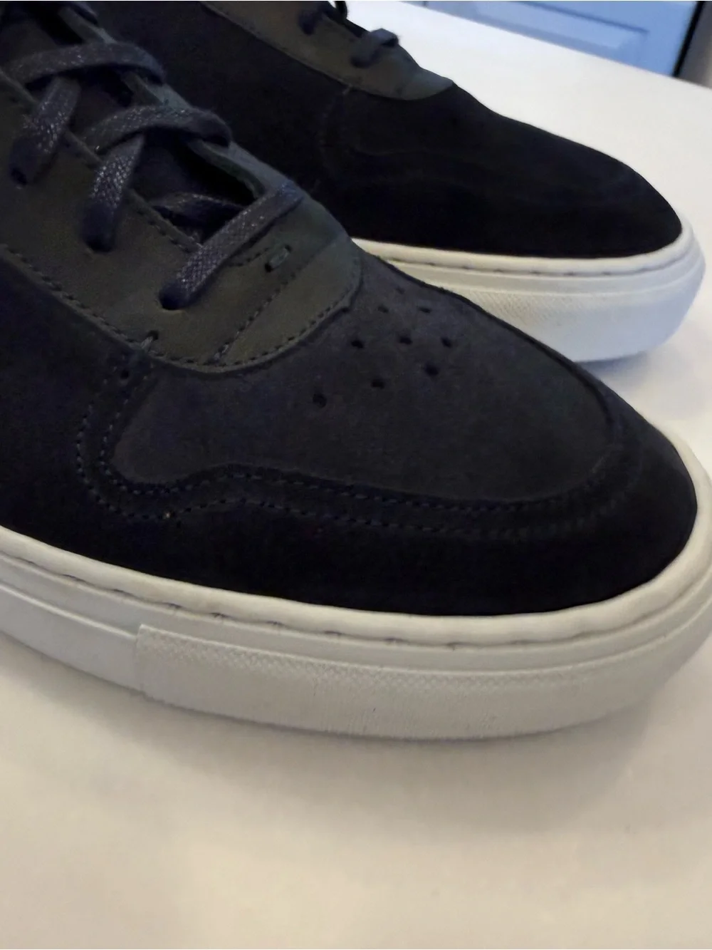 Ted Baker Men’s Dark Blue Retro Sneakers White Rubber Soles Sz US 11.5 EU 44.5